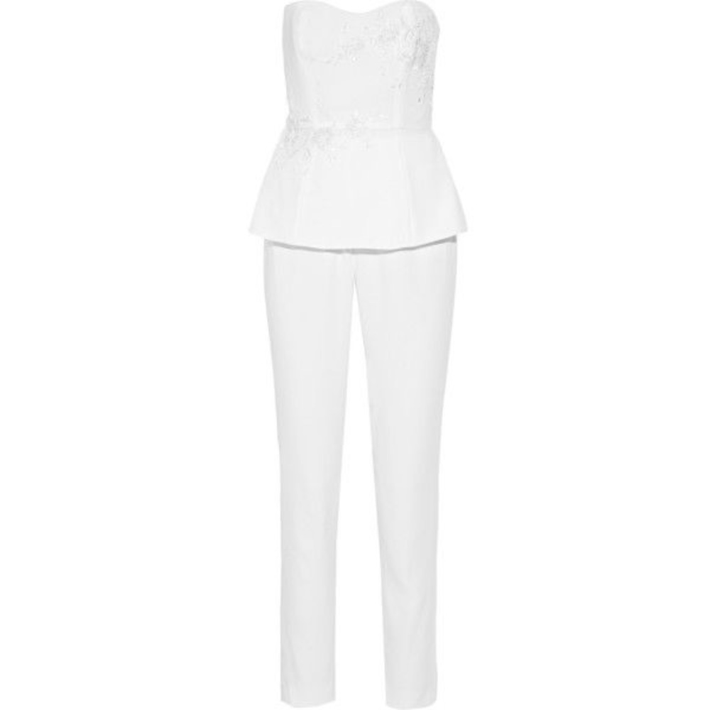 Marchesa Norte white crepe jumpsuit